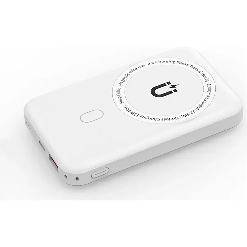 Внешний аккумулятор WiWU Snap Cube Magnetic Wireless Charger 10000mAh White (6973218947020) [104333] - фото 3