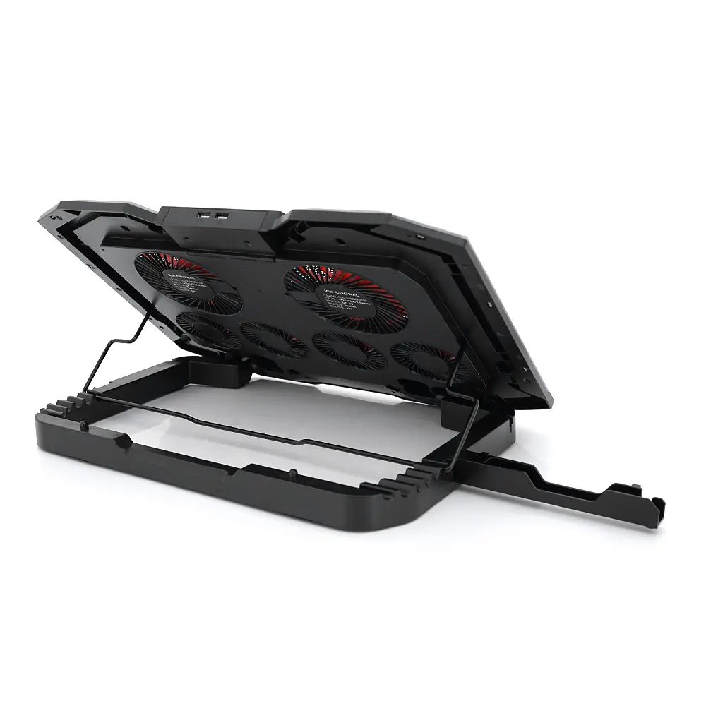 Підставка для ноутбука IceCoorel K9, 10-17", 4*100mm 1400±10% RPM + 4*70mm 2500±10%RPM, 2xUSB2.0 + підставка для мобільного телефону - фото 2