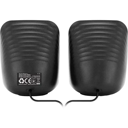 Колонки 2.0 S-25 Black, 2 x 3 Вт, USB, mini-jack 3.5 мм (EL121100022) REAL-EL teh0029026 - фото 4