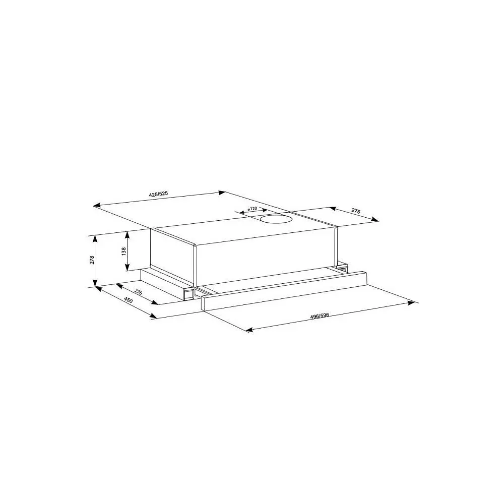 Витяжка телескопічна Eleyus BREEZE 470 50 BL - фото 3