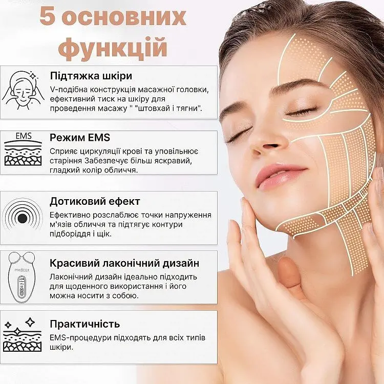 Микроток лифтинг-массажёр Medica+ Skin Lifting 6.0 Pink  - фото 10
