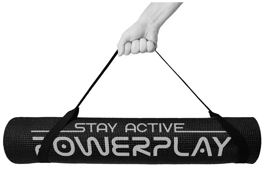 Килимок для йоги та фітнесу PowerPlay 4010 PVC Yoga Mat Чорний (173x61x0.6) (PP_4010_Black_(173*0,6)) - фото 3