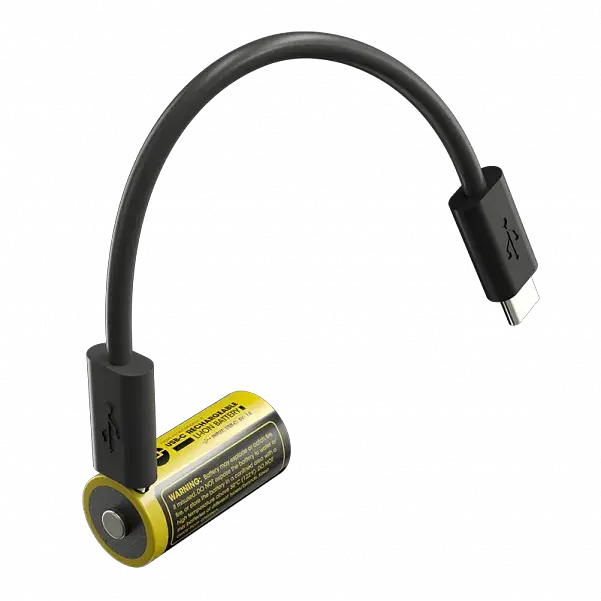 Акумулятор із захистом Nitecore Li-Ion 16340 RCR123A NL169R 950mAh 3.6V USB-C Чорно-жовтий (2465650002) - фото 2