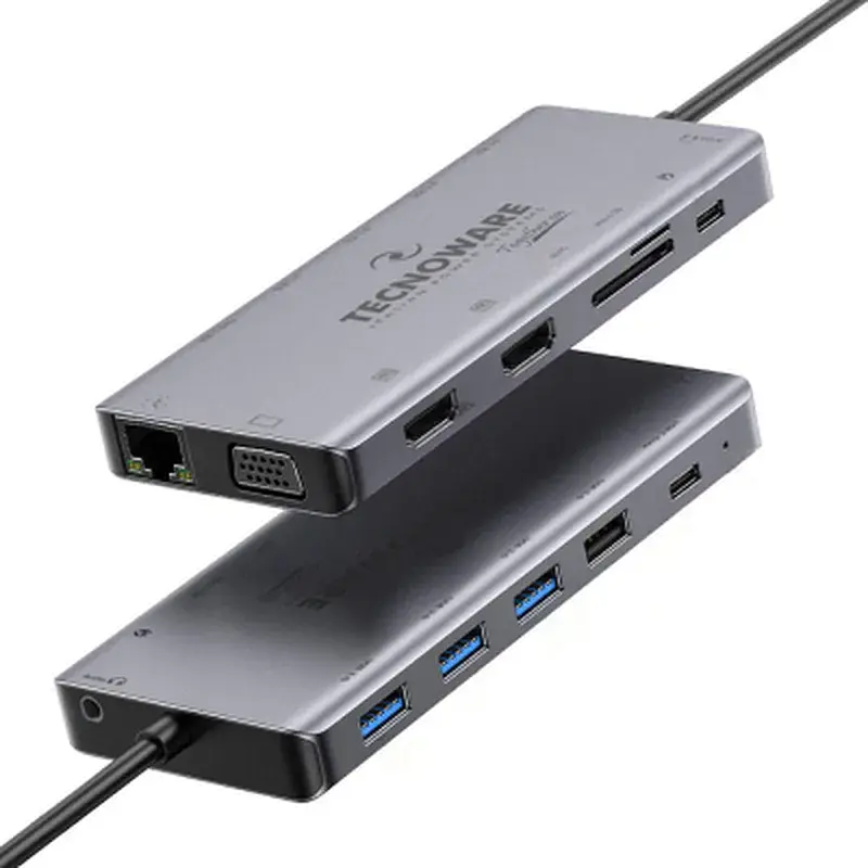 Порт-реплікатор TECNOWARE Dock Station USB TYPE-C 13 in 1 Adapter HUB (FHUB17692) - фото 2
