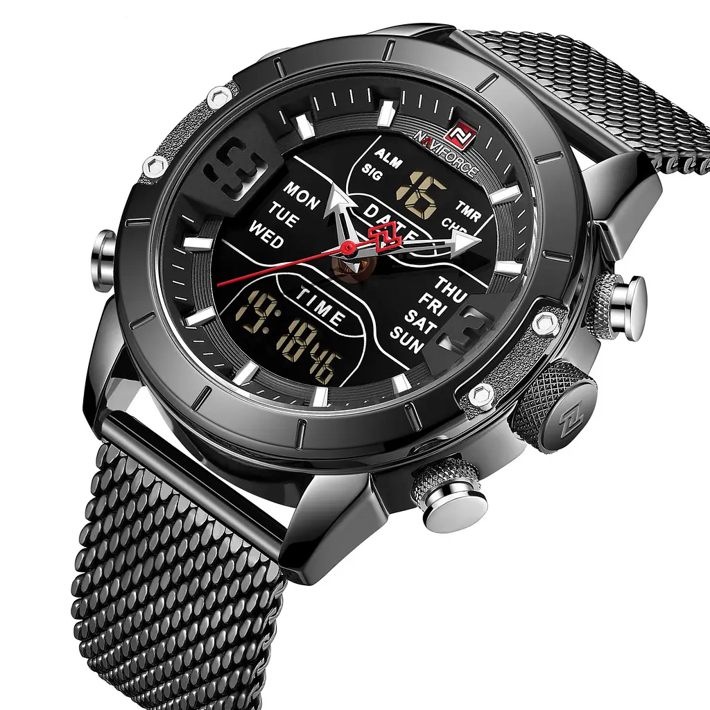 Наручний годинник чоловічий Naviforce Tesla NF9153S Black, NF9153S B/B (15224) - фото 2