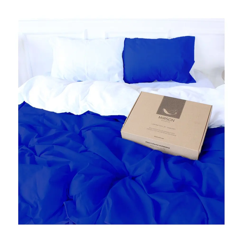 Постільна білизна MirSon Ranforce Elite Pablo Blue (11-2107 + 19-4150) 143х210 (2200004669434)