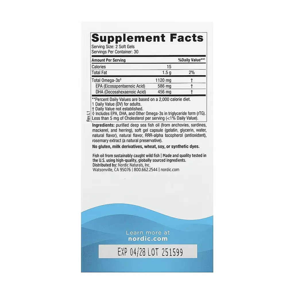 Омега-3 риб'ячий жир Nordic Naturals Ultimate Omega 2X Minis для серця, мозку та зору 60 mini softgels - фото 2