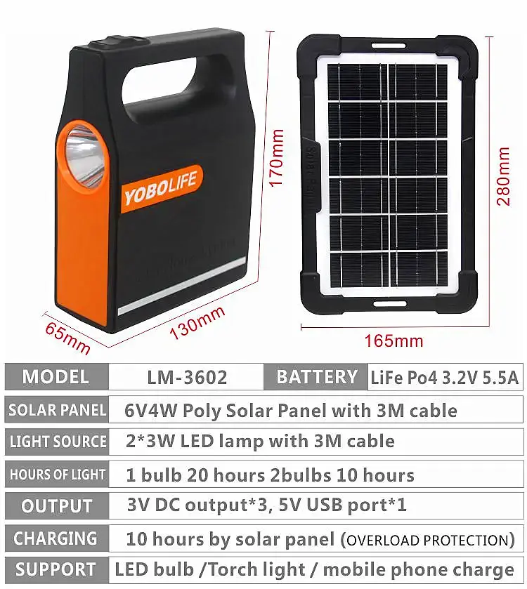 Кемпінговий акумуляторний ліхтар LM-3602 (XHP 30+3xLamp) + сонячна панель + Power Bank (2 режими) - фото 3