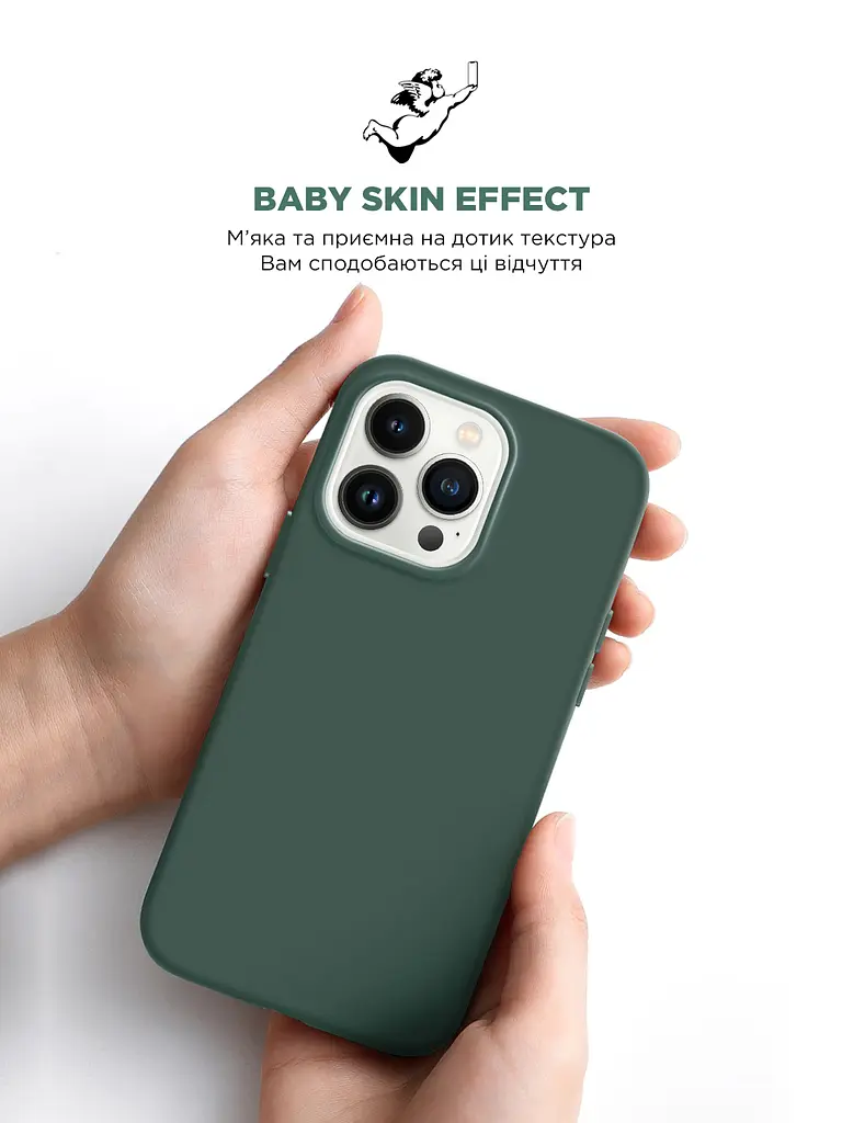 Силиконовый чехол для Apple iPhone 15 Pro, ICON2 Case, зеленый, противоударный, панель, защита всего корпуса, матовая поверхность Soft Touch, выступает над дисплеем, совместим с защитными стеклами и пленками, с микрофиброй, ArmorStandart (ARM70524) - фото 8