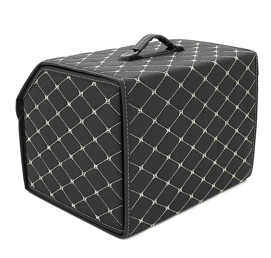 Складаний шкіряний автомобільний органайзер Voltronic CXJ-BG 400x320x300 Black-Gold - фото 3