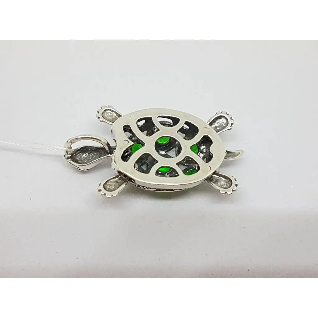 Срібна підвіска Premium Тортіла. 3105 Білий - фото 3