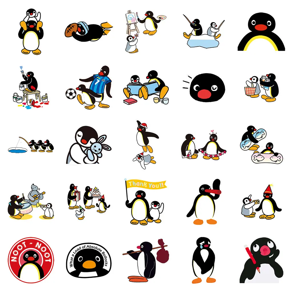 Стікерпак Пінгу Набір наклейок GeekLand Pingu 50 штук - фото 3