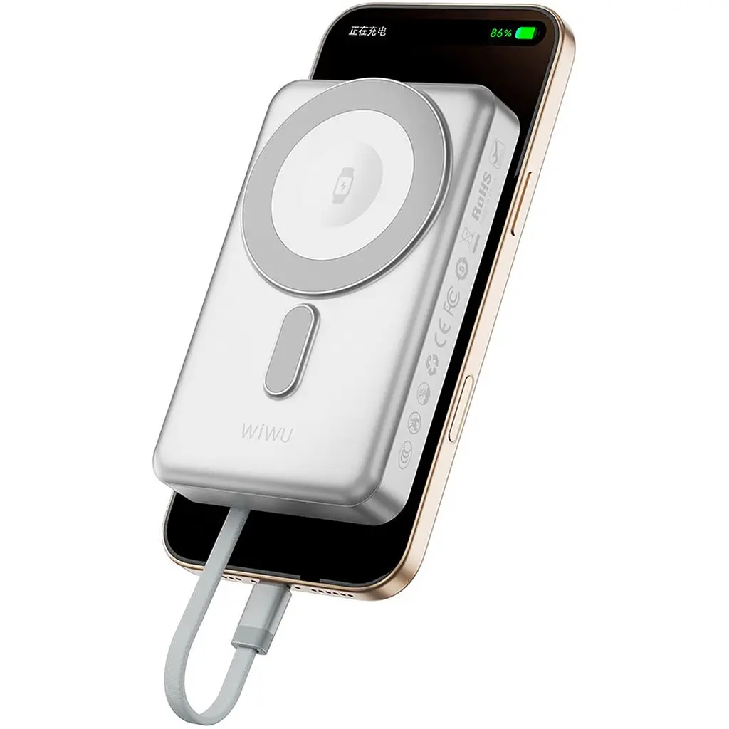 Внешний аккумулятор WiWU Elite Wi-P056 10000mAh 22.5W Silver (6977703652390) [161281] - фото 5
