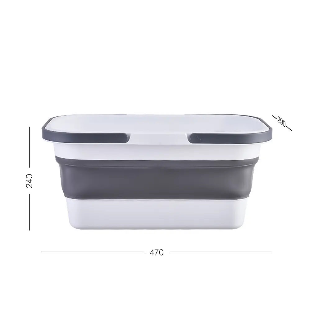Ведро складное MBM My Home Bin-19 бело-серое 16 л (BIN-19 16L WHITE/GRAY) - фото 2