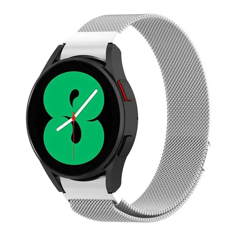 Ремінець із спеціальним конектором BeWatch Samsung Galaxy Watch 4 Milanese loop Сріблястий (1010206) - фото 2