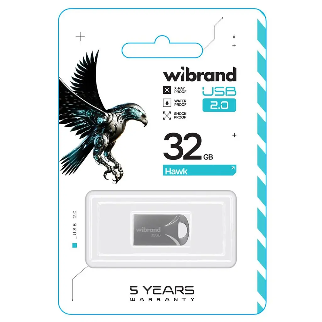 Flash Wibrand USB 2.0 Hawk 32Gb Silver - фото 2