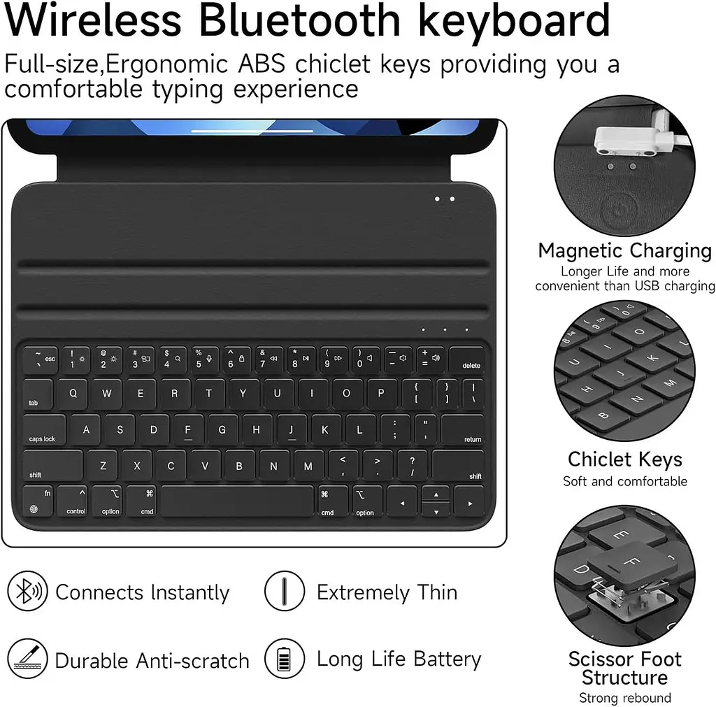 Чохол-клавіатура HOU для iPad Air 11 дюймів M2/M3 та iPad Air 5th/4th(2022/2020) та iPad Pro 11 дюймів 4th/3rd/2nd/1st (2018-2022) - фото 4