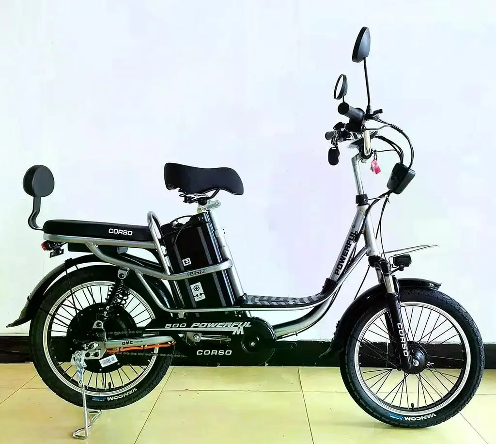 Электровелосипед двухместный Corso "Powerfull" 20" (1000W,60V,28Ah) +корзина Серый металлик - фото 2