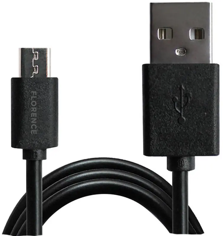 Сетевое зарядное устройство Florence 1USB 2A + MicroUSB Cable Black (FL-1020-KM) - фото 3