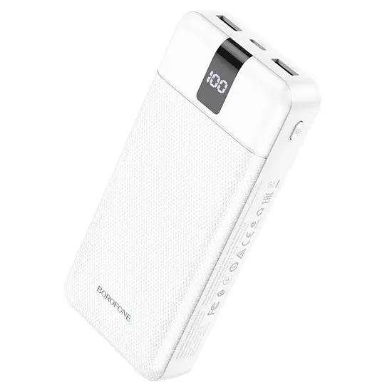 Универсальная батарея – аккумулятор Borofone BJ20A 20000 mAh со встроенными кабелями белая - фото 4