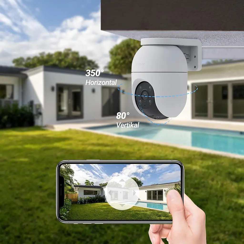 Набір 2 WiFi камери EZVIZ C8c 2MP, 360°, нічне бачення, трекінг, звук - фото 7