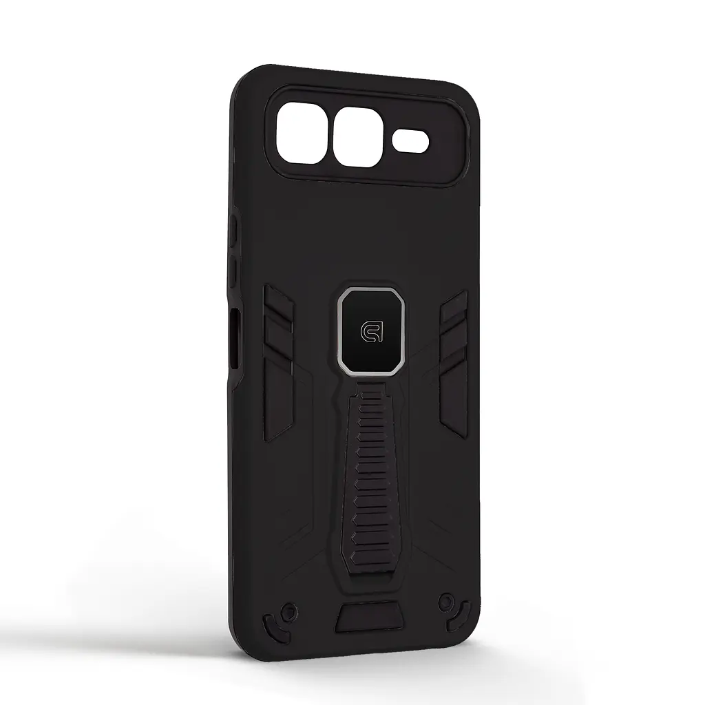Чехол для Infinix Smart 10 Plus 4G, Proover, черный, с подставкой и магнитом, противоударный, ударопрочный, бронированный, панель-накладка, защита всего корпуса, термополиуретан (TPU) + поликарбонат (PC), ArmorStandart (ARM87998) - фото 2