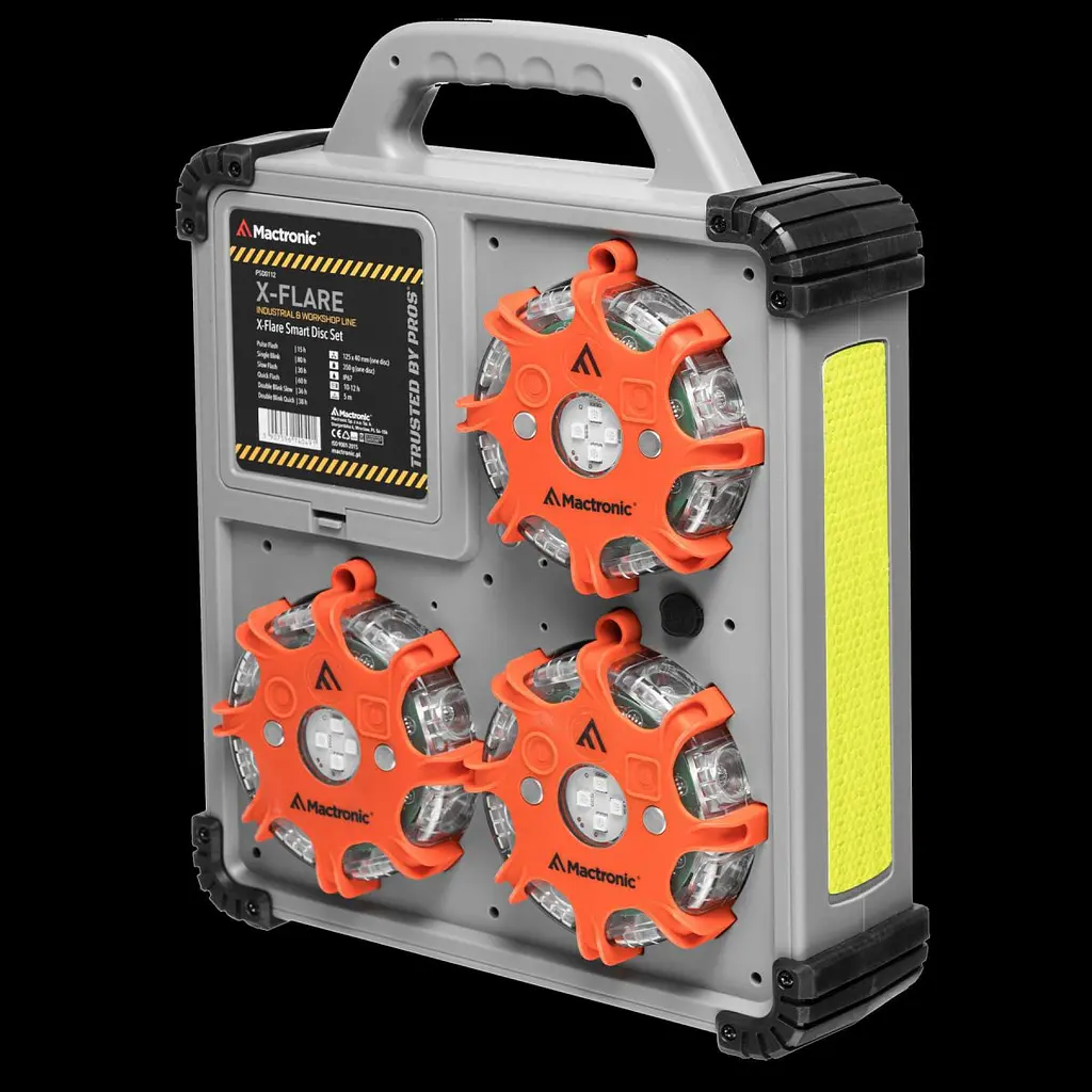 Комплект ліхтарів професійних Mactronic X-Flare (30 Lm) Red/Blue/Amber Recharg 12v/220V Magnetic (PSD0112) - фото 2