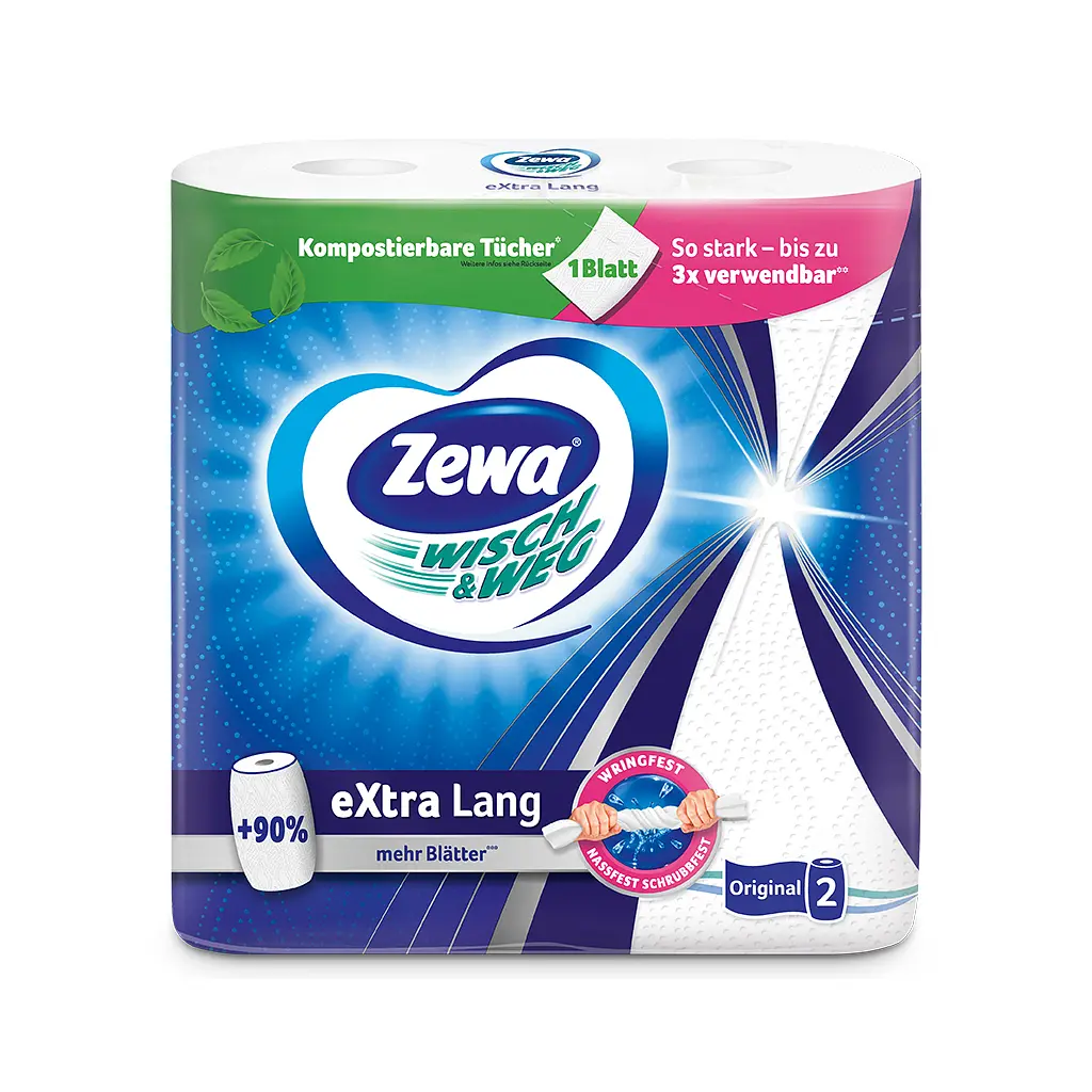 Паперові рушники Zewa Wisch & Weg Extra Lang 2 шари 2 рулони (7322540833300/7322540973174) - фото 3
