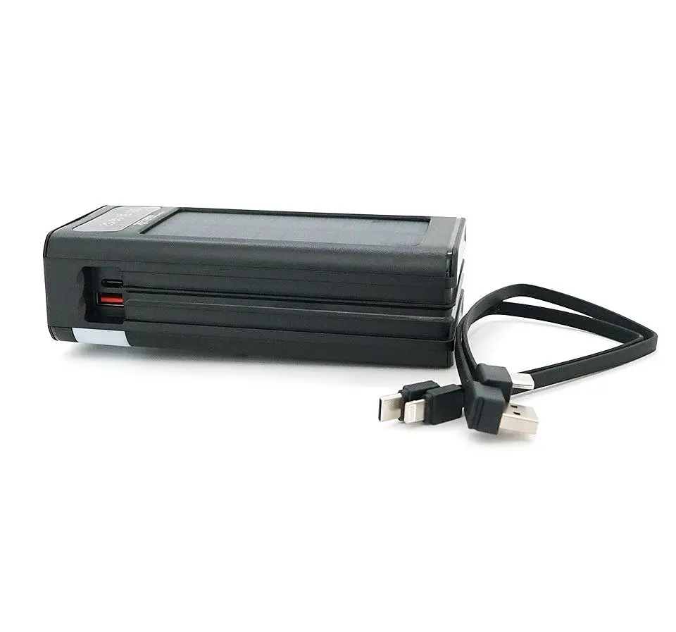Повербанк Powerbank 7GO G-PW09 30000mAh, SOLAR, 22.5W, Li-pol, TypeC + Lighting, Black - фото 4