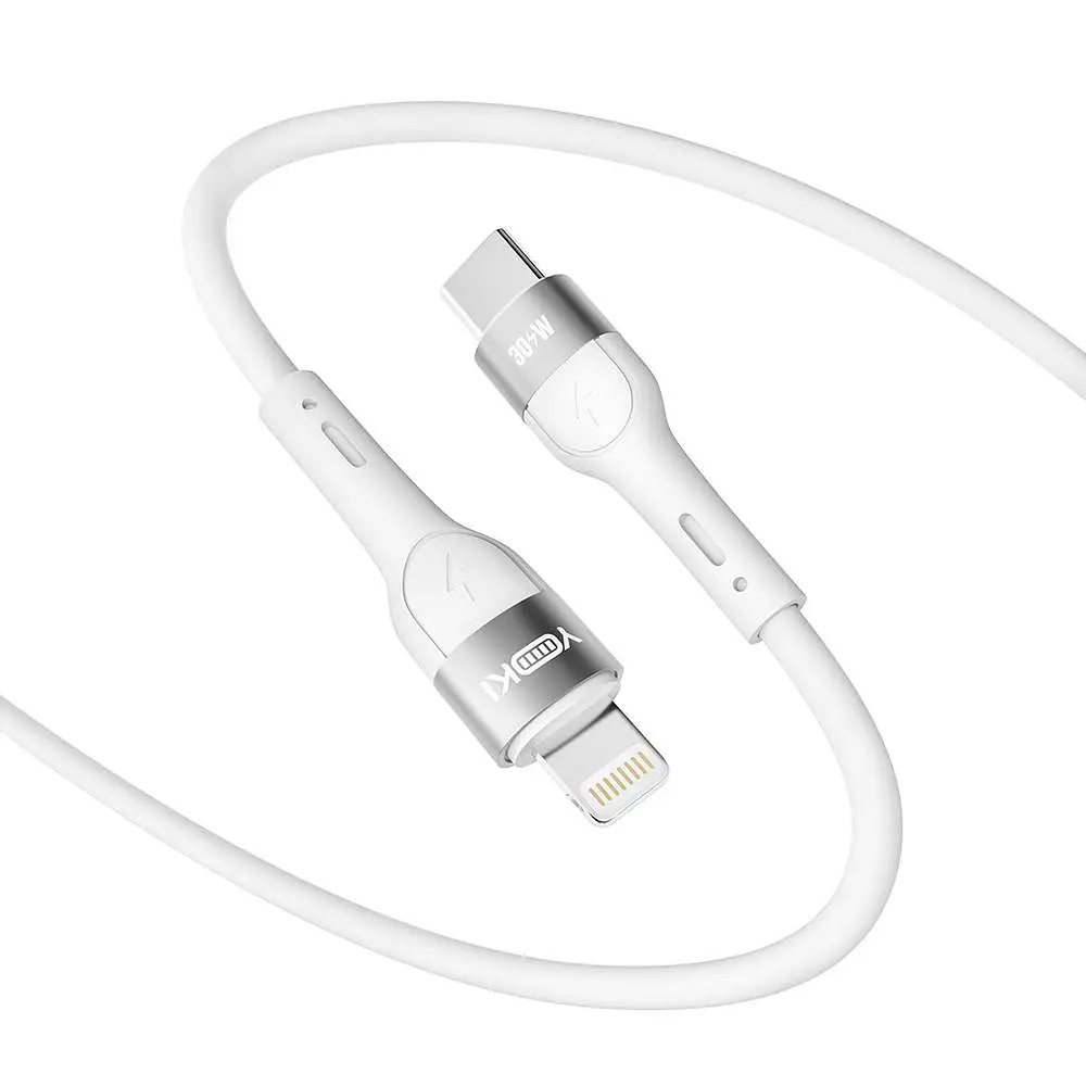 Кабель для заряджання та обміну даними Yoki YK-EX11 EXTRA Series Type-C to Lightning 30W 3A/10V 1.2 m White - фото 4
