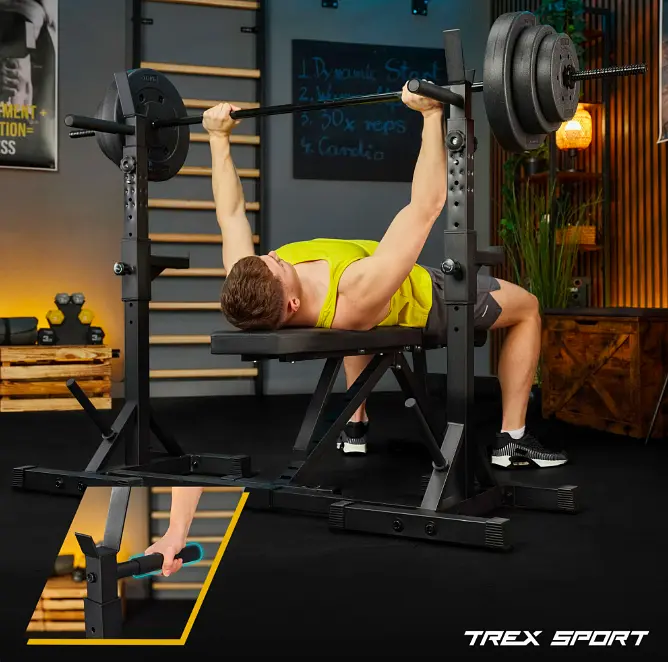 Стійки під штангу Trex Sport TX-100S регульовані з ручками для віджимань - фото 16
