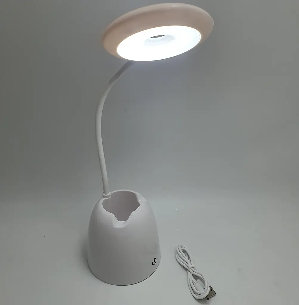 Настільна LED-лампа акумуляторна на гнучкій ніжці 30 см з органайзером та підставкою для телефону світильник Yiteng YT-836 - фото 7