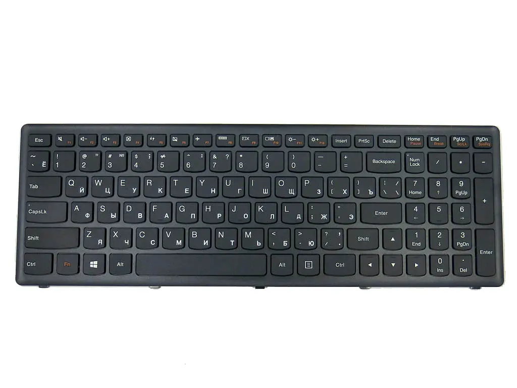 Клавіатура для LENOVO IdeaPad G500s, G505s, S500, S510p, Z510, Flex 15, 15D (RU Black з рамкою). Оригінал. - фото 3