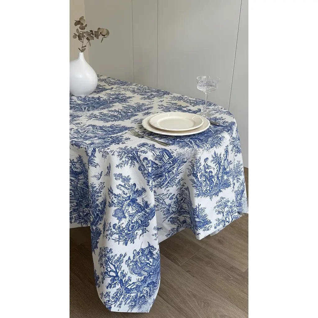 Серветка Ecotton Duck кругла з рюшами під тарілку водовідштовхувальна Blue (25325) - фото 8