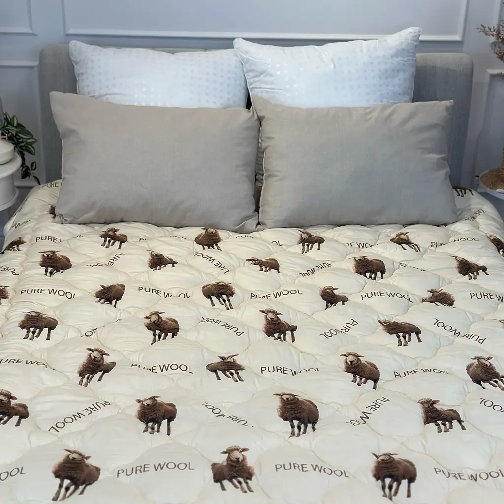 Ковдра євро з овечої вовни Arda Pure wool 21435 195х215 см бежева - фото 3