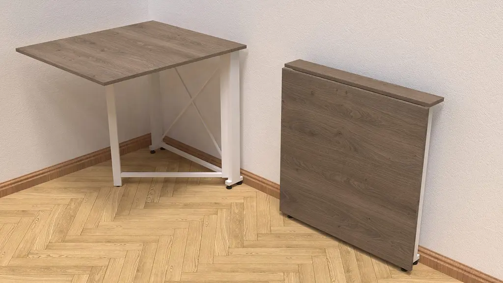 Стіл-книга трансформер Оріон 1 Ferrum-decor 750x810x730 Білий метал ДСП Дуб Сонома Трюфель 16 мм (FRD-104608) - фото 3