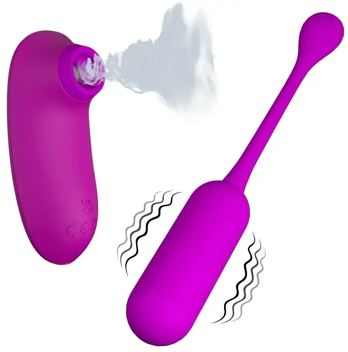 Стимулятор Pretty Love - Curupira Multifunctional Sucker Purple Вакуумний + віброяйце фіолетовий - фото 7