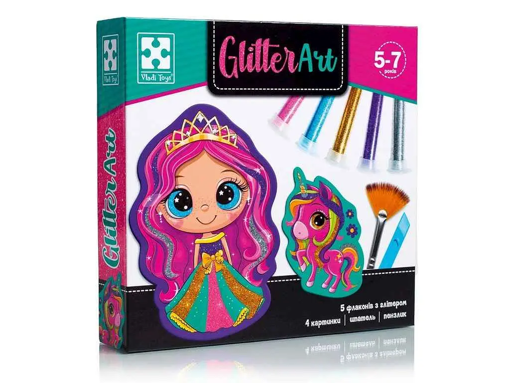 Набір для творчості VLADI TOYS "Glitter Art. Казкові принцеси" VT4501-10 (укр)