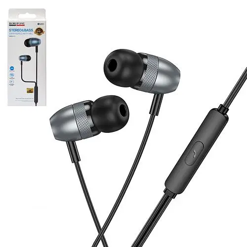 Навушники BOROFONE BM95 з мікрофоном, Type C, 1м Metal gray