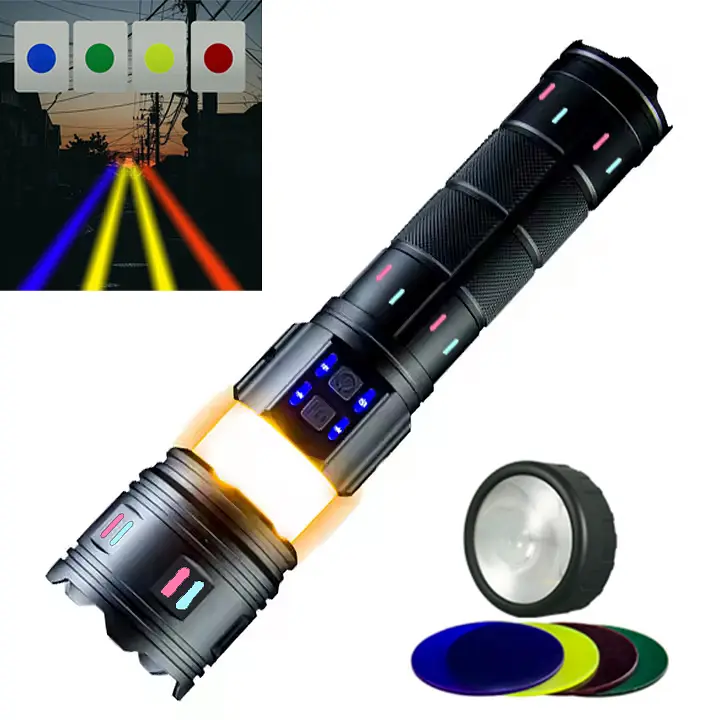 Ліхтар NIGHT VISION FLUORESCENCE XPRO AK178-WHITE LASER LED PM60-TG+COB 8x18650 3.7V, Power Bank, ЗУ Type-C, zoom, 5 фільтрів (47156-178_1489) - фото 4