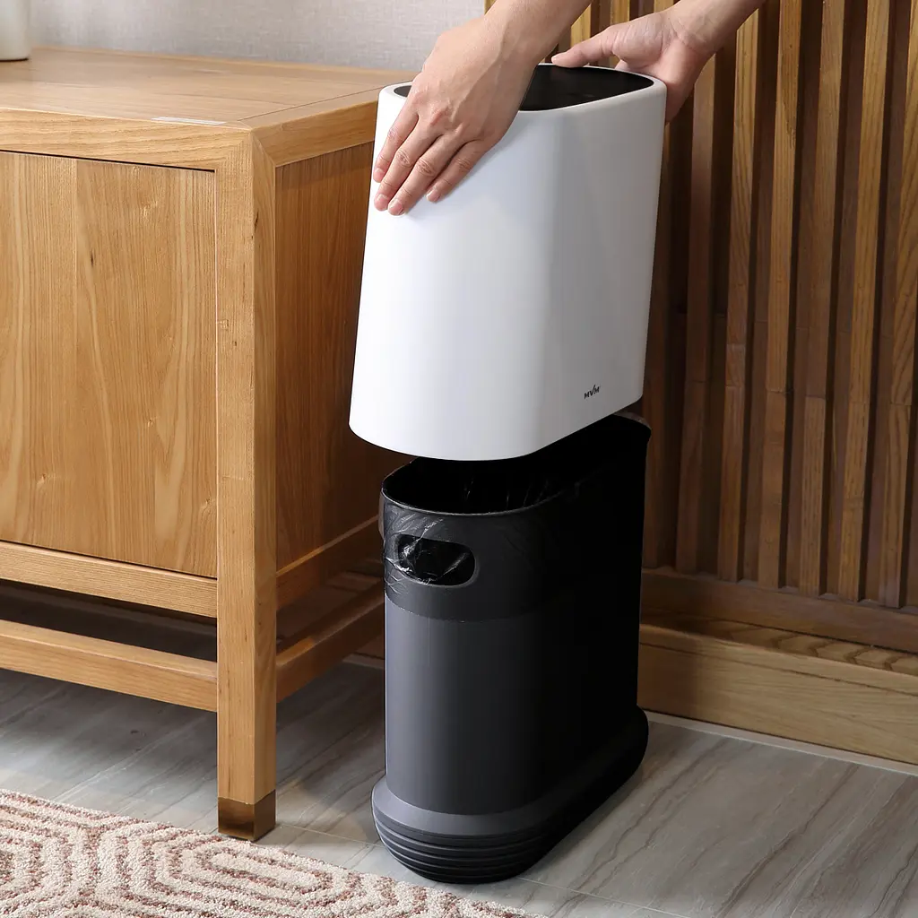 Відро для сміття МВМ My Home BP-14 біле з чорним 10 л (BP-14 WHITE/BLACK) - фото 14