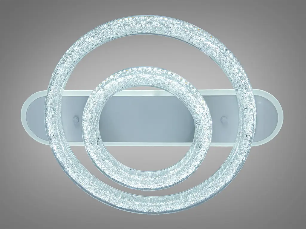 Стельова LED-люстра Diasha 9711/500+300WH, кришталь, димер, пульт, 80 W, 62 см, 13-20m2 - фото 2