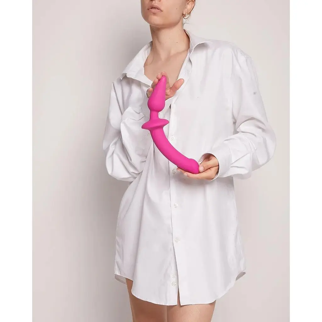 Анальная пробка с дилдо 2 в 1 Strap-On-Me Switch Plug-In Dildo Fuchsia L диаметр 4.5/3.4 см - фото 6