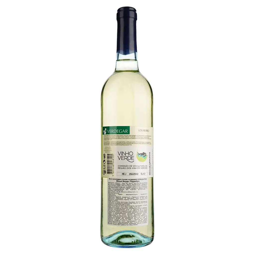 Вино Verdegar Vinho Verde Loureiro, біле, сухе, 11%, 0,75 л (32395) - фото 2