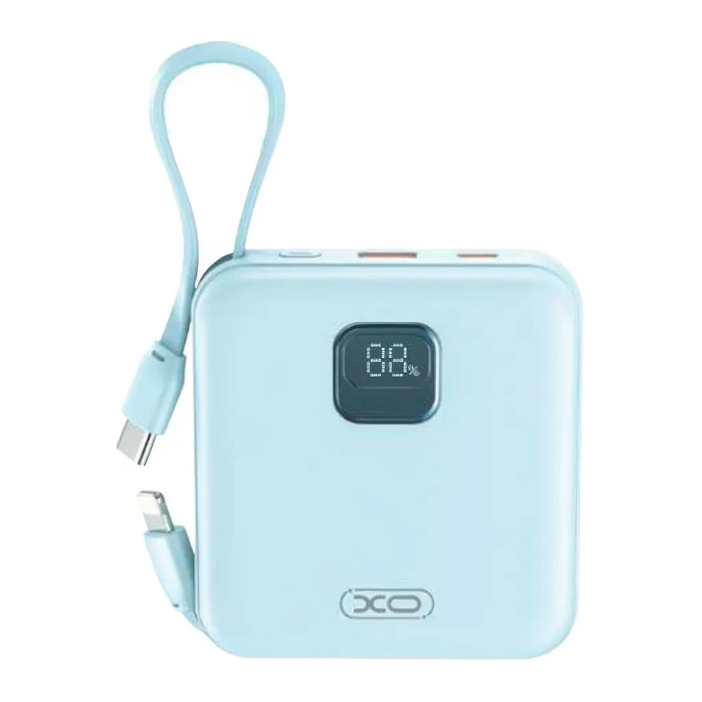 Power bank 10000 mah голубой зарядка переносная павербанк для телефона XO PR235 22.5W