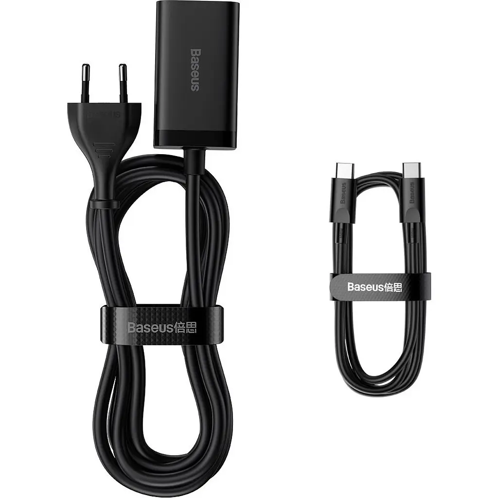 Сетевое зарядное устройство Baseus GaN3 Pro Desktop Fast Charger 2C+2U 65W + Cable USB-C to USB-C Black (CCGP040101) [80903] - фото 6