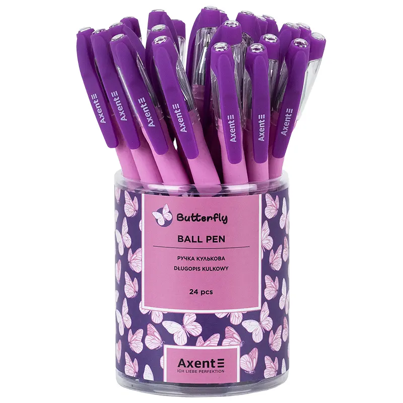 Набор ручек Axent Butterly шариковые 24 шт. синие (AB1049-42-A) - фото 3