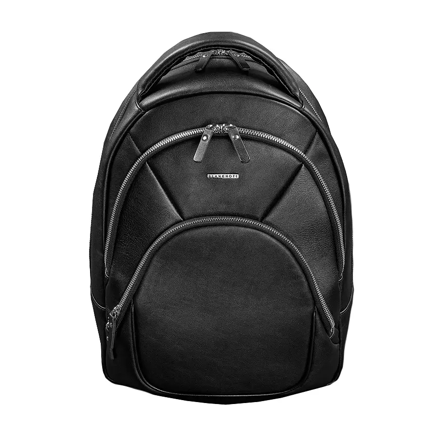 Шкіряний рюкзак чорний краст - фото 9