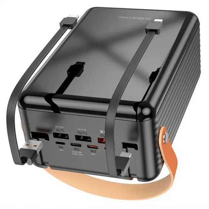 Зовнішній акумулятор повербанк із швидкою зарядкою Power bank Borofone BJ32 80000mAh PD22,5W Чорний - фото 2