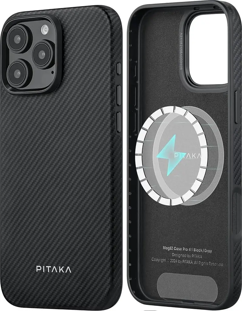 Оригінальний протиударний чохол Pitaka Military-Grade Protective Case MagSafe для iPhone 16 Pro (6.3") 600D Black/Grey KI1601PPA